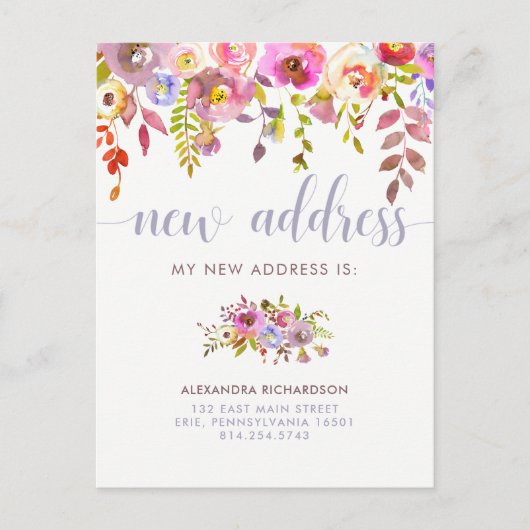 美しいフローラ |新しいアドレスの移動のお知らせ 案内ポストカード (正面)