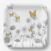美しいフローラ、蝶 ペーパープレート (正面)
