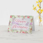 美しいフローラD17ハッピーバースデーカード カード (黄色い花)