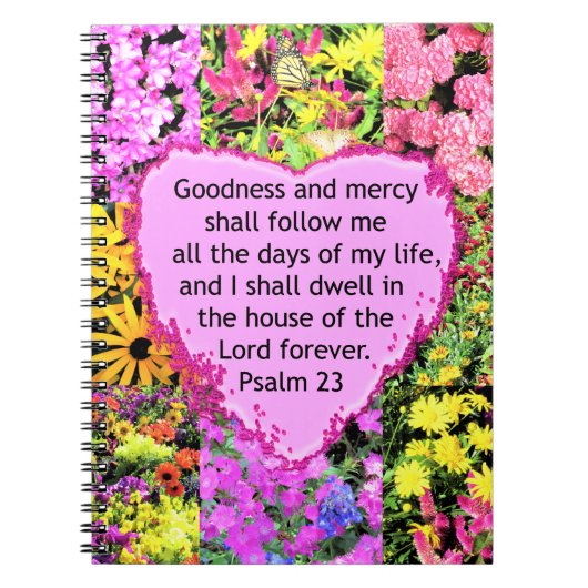 美しいフローラPSALM 23デザイン ノートブック (正面)