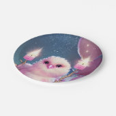 美しいフワフワのピンク誕生日ベビーバード ペーパープレート (アングル)