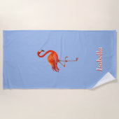美しいフンボ鳥が淡い青のカスタマイズされた  ビーチタオル (正面)