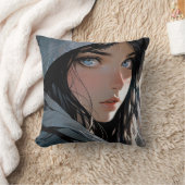 美しいフード付きアニメガール クッション (ブランケット)