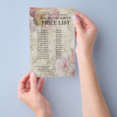 美しいブティッククリームフラワーエレガントプライスリスト チラシ (ハンドル)