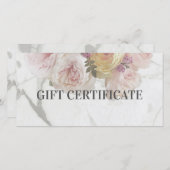 美しいブティックマーブルフラワーデラックスデザイン サンキューカード (正面/裏面)