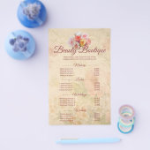 美しいブティックヴィンテージフラワープライス チラシ (シングル)