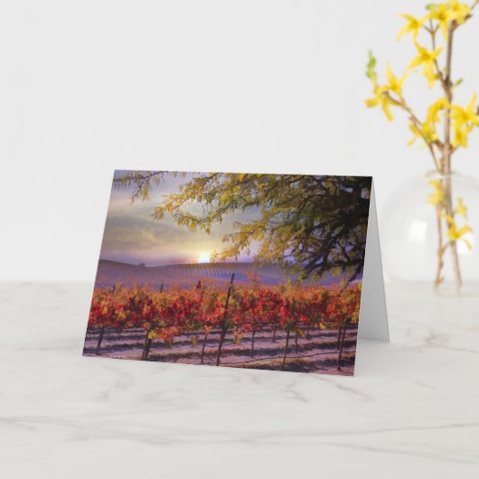 美しいブドウ園のハッピーバースデー カード (黄色い花)