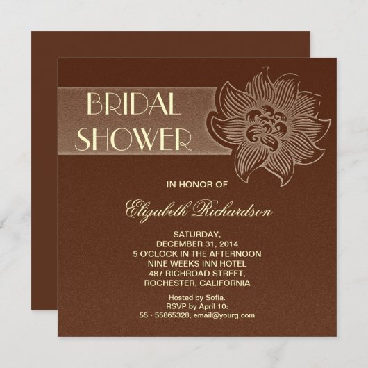 美しいブライダルシャワーの招待状 招待状 (正面/裏面)