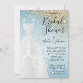 美しいブライダルシャワー – ベビーブルー 招待状 (正面)