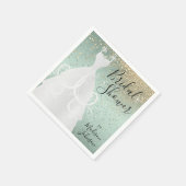 美しいブライダルシャワー – ミントグリーン スタンダードカクテルナプキン (角)