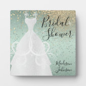 美しいブライダルシャワー - ミントグリーン フォトプラーク (正面)