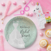 美しいブライダルシャワー – ミントグリーン ペーパープレート (パーティー)