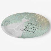 美しいブライダルシャワー – ミントグリーン ペーパープレート (アングル)