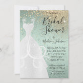 美しいブライダルシャワー – ミントグリーン 招待状 (正面)