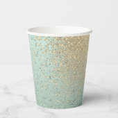 美しいブライダルシャワー – ミントグリーン 紙コップ (裏面)