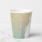 美しいブライダルシャワー – ミントグリーン 紙コップ (右)