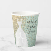 美しいブライダルシャワー – ミントグリーン 紙コップ (正面)