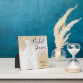 美しいブライダルシャワー - 白と金 フォトプラーク (インサイチュ)