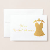 美しいブライダルシャワー 箔カード (封筒付き正面)