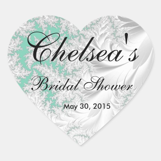 美しいブライダルシャワー | DIY背景色 ハートシール (正面)