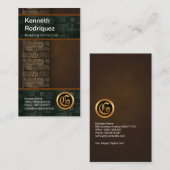 美しいブラウンのグランジな煉瓦積みの建築 名刺 (正面/裏面)