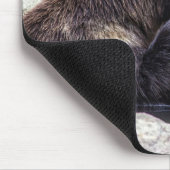 美しいブラウンの灰色グマ マウスパッド (コーナー)