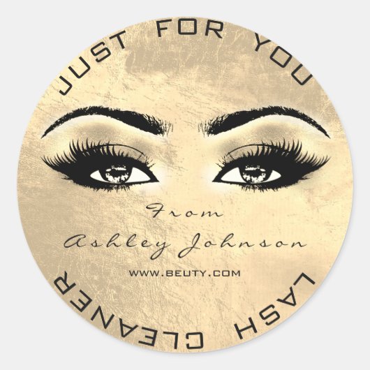 美しいブラウンズセピア金ゴールドラッシュメイクアップクリーナー ラウンドシール (正面)