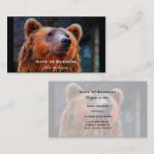 美しいブラウンベアポートレート野生生物写真 名刺 (正面/裏面)
