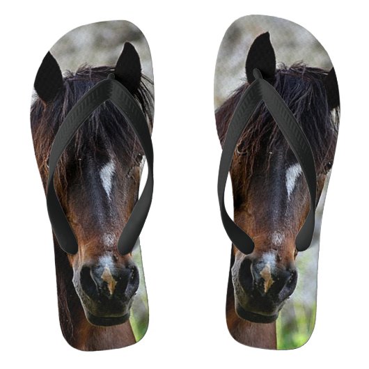 美しいブラウンホースビーチサンダル ビーチサンダル (フットベッド)