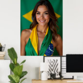 美しいブラジル人女性 ポスター (ホームオフィス)