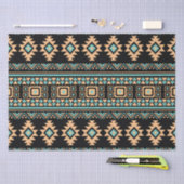 美しいブラックとパステルブルーのアステック 薄葉紙 (クラフト)