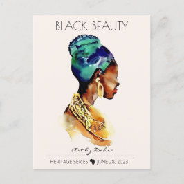 美しいブラックアフリカクイーンビッグ金ゴールドネックレス ポストカード