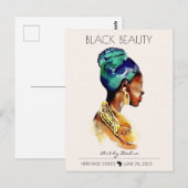 美しいブラックアフリカクイーンビッグ金ゴールドネックレス ポストカード (正面/裏面)