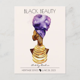 美しいブラックアフリカクイーンビッグ金ゴールドネックレス ポストカード