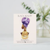 美しいブラックアフリカクイーンビッグ金ゴールドネックレス ポストカード (スタンド正面)