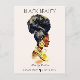 美しいブラックアフリカクイーンビッグ金ゴールドネックレス ポストカード