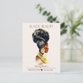 美しいブラックアフリカクイーンビッグ金ゴールドネックレス ポストカード (スタンド正面)