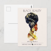 美しいブラックアフリカクイーンビッグ金ゴールドネックレス ポストカード (正面/裏面)