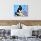 美しいブラッククロウ キャンバスプリント (インサイチュ (寝室))