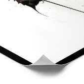 美しいブラックバラ水彩 ポスター (角)