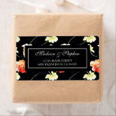 美しいブラックフローラ結婚- ラベル (インサイチュ)