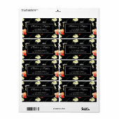 美しいブラックフローラ結婚- ラベル (フルシート)