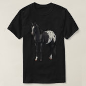 美しいブラックブランケットアパロオーサ馬好きギフト Tシャツ (デザイン正面)