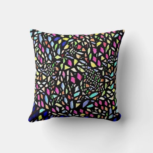 美しいブラックモザイククッション クッション (裏面)