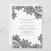 美しいブラックレースヴィンテージウェディング 招待状 (正面)