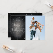 美しいブラックヴィンテージスターハロウィンフォトカード カード (正面/裏面インサイチュ)