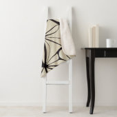 美しいブラック&クリームフローラ毛布 シェルパブランケット (インサイチュ)