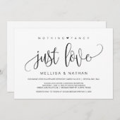 美しいブラック ナッシング ファンシー ジャスト ラブ, 秘密の結婚式 招待状 (正面/裏面)