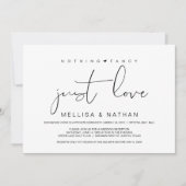美しいブラック ナッシング ファンシー ジャスト ラブ, 秘密の結婚式 招待状 (正面)