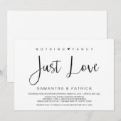 美しいブラック ナッシング ファンシー ジャスト ラブ, 秘密の結婚式 招待状 (正面/裏面)